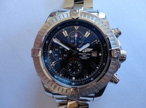 Breitling Super Avenger case and crown repair and refinish